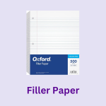 School supply, classroom supply, or office supply: filler papers. Image of package of Oxford filler paper.