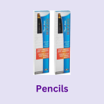 School supply, classroom supply, or office supply: pencils. Image of two packages of Mirado black warrior pencils.