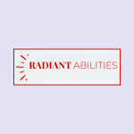 Radiant Abilities Logo: Relationship skills curriculum and resources, Kathy O'Connell, socio-emotional--Image shows red text and radiant lines