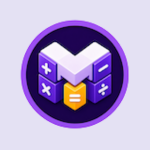 MathBuilders: Purple structure showing four math operations in darker purple and an orange equal sign
